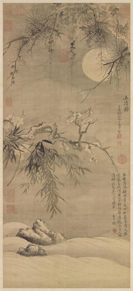 清·恽寿平《五清图》轴