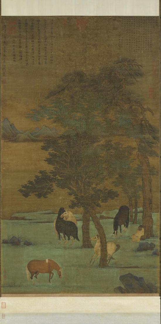 元·赵雍《骏马图》轴