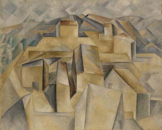 埃布罗霍尔塔山上的房子,毕加索,1909年,纽约现代艺术博物馆(MoMA)