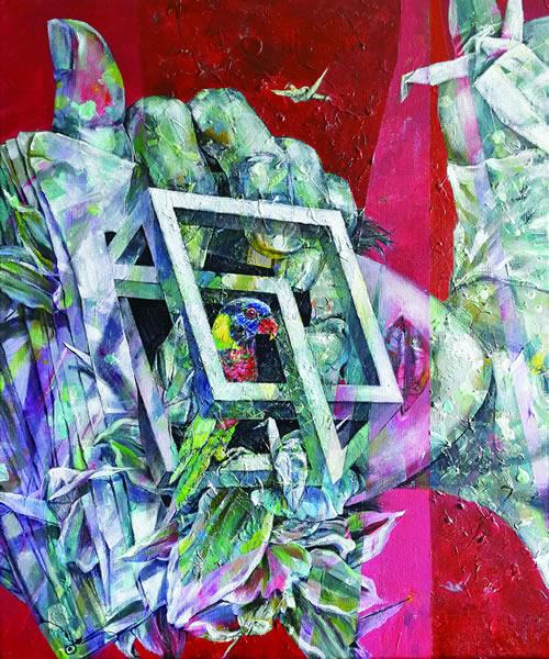 油画《窗外》50x60cm 2017