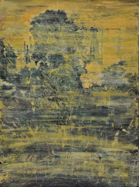 移动山水34号 180x134cm 布面油画,蜂蜡2013