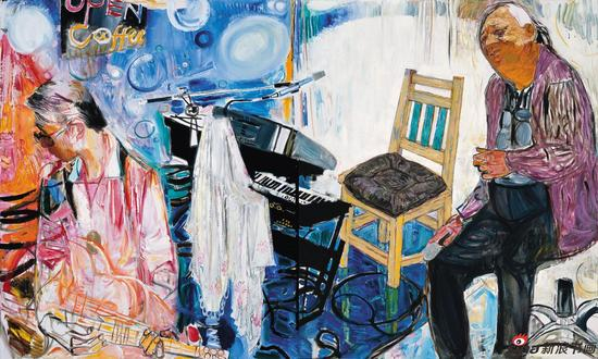 戴士和《一首老歌》 布面油画 120x200cm 2016年
