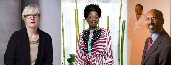 从左至右:Helen Molesworth。图片:courtesy of MOCA;Thelma Golden。图片:NeilsonBarnard/Getty Images;Richard Powell