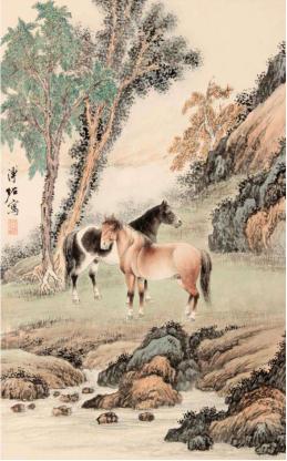 溥佐《双骏图》