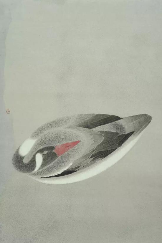 李戬 幽羽集 60×90cm 纸本设色 2017