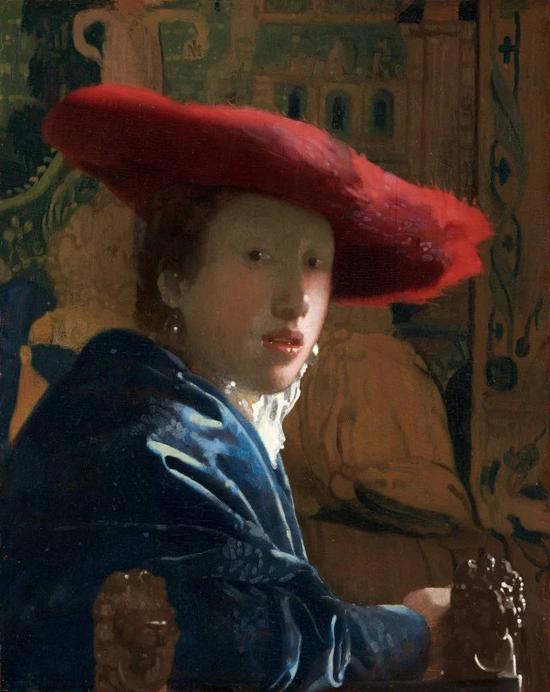 约翰内斯·维米尔, 《戴红帽子的女孩》,大约1665-1667。图片:Wikimedia Commons