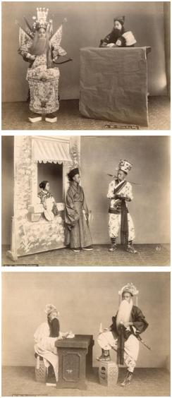 洛伦佐·费斯勒(传) LORENZO F. FISLER,清末上海戏装照 (3张) Actors in stage costume (3 Pieces),1870,蛋白照片 Albumen Print,21×27cm