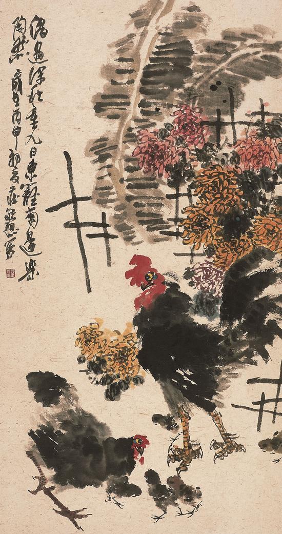 东篱菊边乐陶然 180x97cm 2016年 庄毓聪