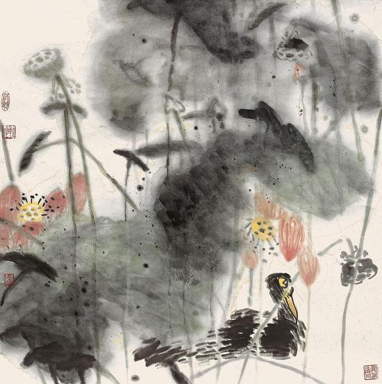2007年 荷塘 68x68cm 纸本 庄毓聪