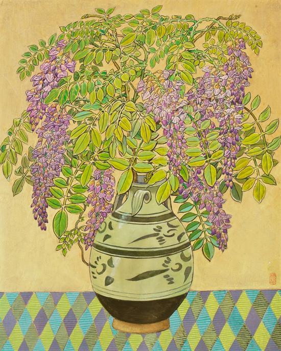 《紫藤》 工笔重彩 61cmx78cm 祝大年