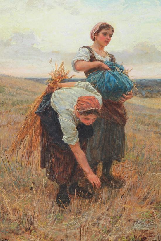 弗雷德里克。摩根,拾穗者,1880,布面油画,75.6x50.2厘米