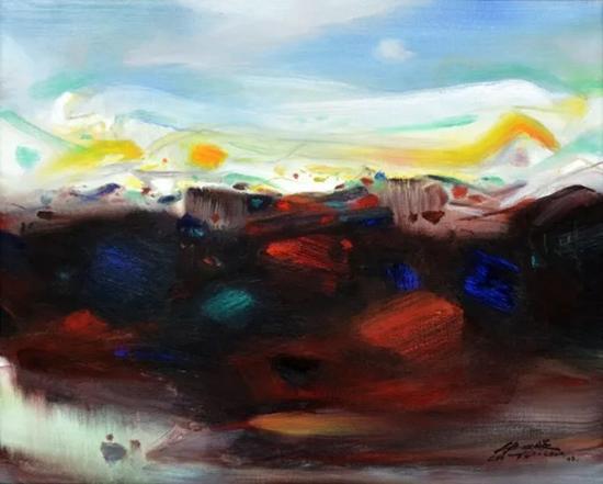 朱德群 Contraste 布面油画 73×92cm 2006