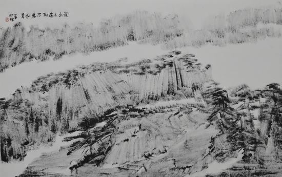 从水之道而不为私焉 68×100cm 焦墨 2017年