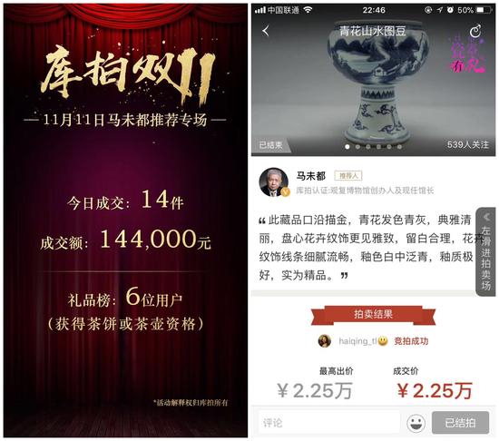 马未都推荐瓷器专场首日成交额14.4万