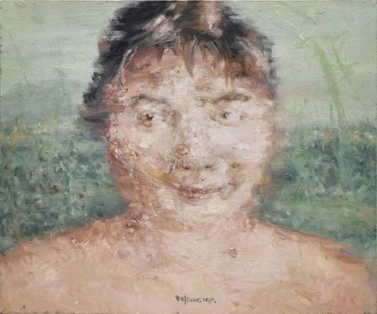 Lot.668 刘炜 《朋友肖像》 布面油画 2005年 50x60cm。