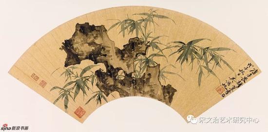 吴湖帆《新篁秀石》24cm×52.1cm 1948年