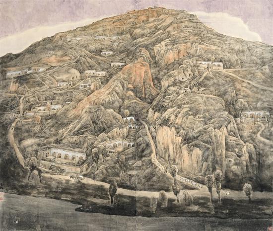 李越 《古村落》200cm×220cm 2018年