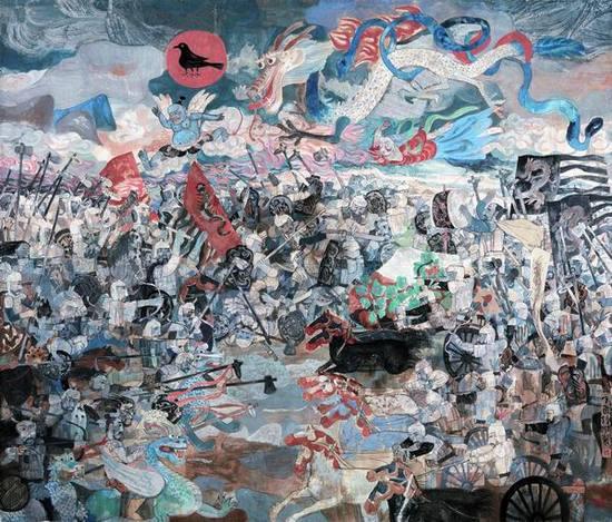 张培成(上海)《涿鹿大战》313×364cm