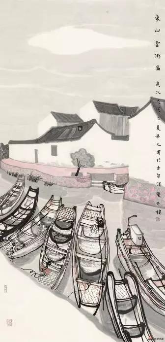 《东山云游图》 138cm×70cm 梁 元 江苏省中国画学会常务理事