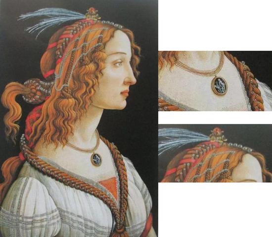 波提切利《一个女人理想化的肖像》1480年,蛋彩画,54×81cm