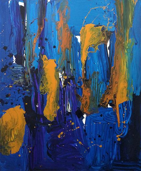 李磊作品 大浪朝天2,布上丙烯,180x150cm,2018