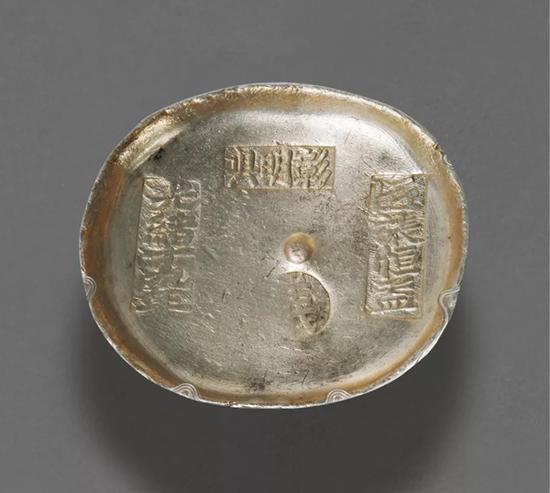 Lot 1230 清代四川“光绪十九年 彰明县 匠张恒益”三戳十两圆锭/大唐评级 完全未使用92分 珍稀度★★☆