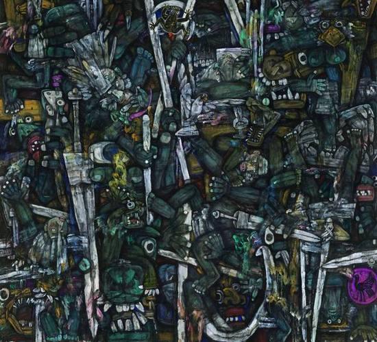 施大畏(上海)《共工怒触不周山》400×430cm
