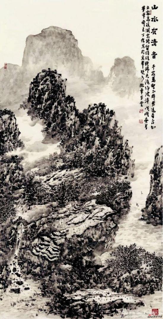 《山水清音》 244cm×125cm 丁 杰