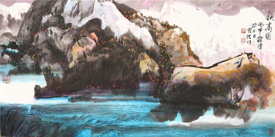 陆沉,家园系列(之四-《秋高图》)69×138cm 2016