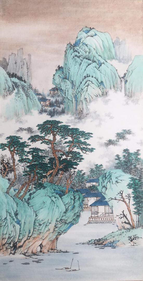 仿古山水34x65cm 2018 常潇作品