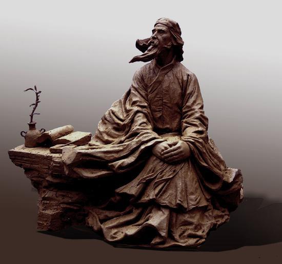 鲍海宁-黄宗羲-30x40x60cm-2001年-铸铜