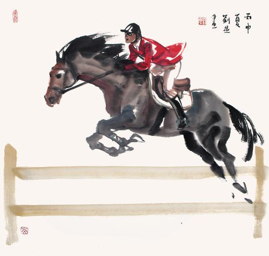 刘燕 马术 68x68cm 2016年