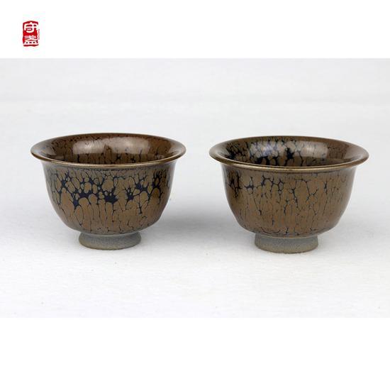 建盏非遗传承艺人 谢松青 黄鹧鸪束口春盏