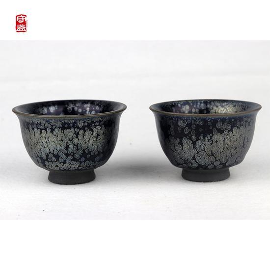 建盏非遗传承艺人 谢松青 银油滴束口春盏