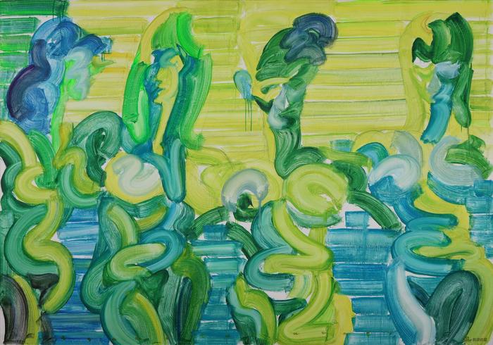 彩虹-2021-T-2,200×290cm,布面油画,2021