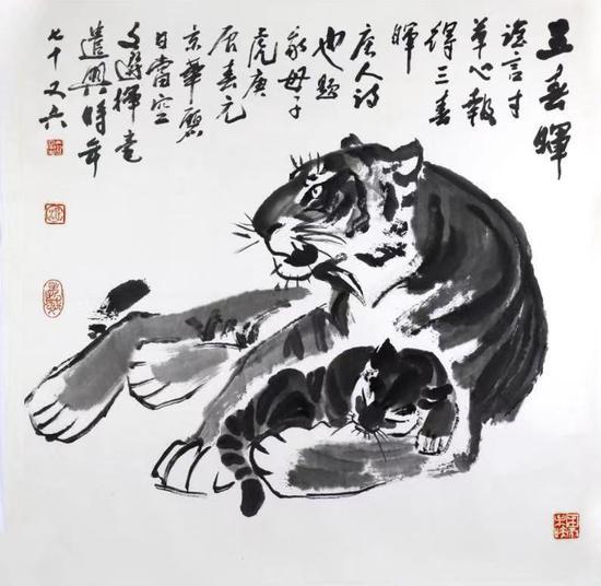 △303 汤文选《三春晖》 尺寸:70×69cm 约4.3平 纸本 镜片