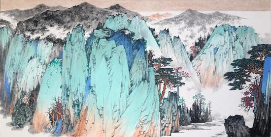 翠微苍苍 34x65cm 常潇作品