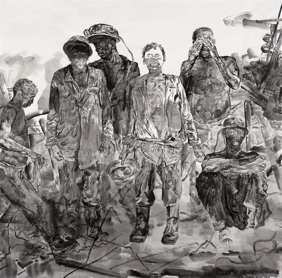 范敬伟《矿工》 200cm×200cm 2017年