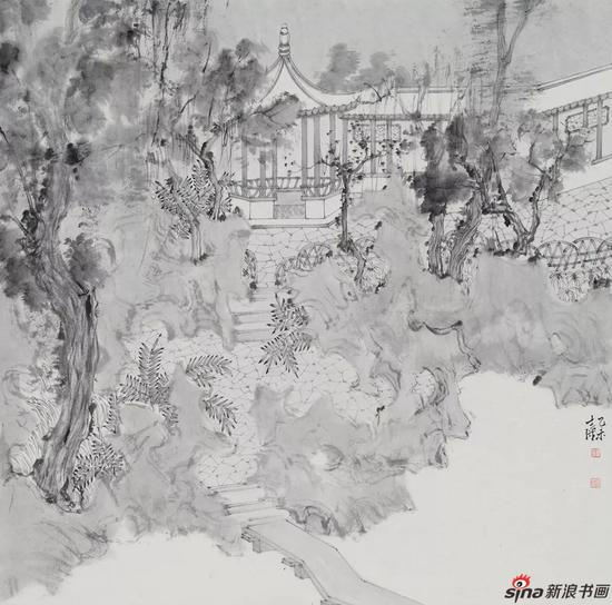 水墨园林系列之二 50X50CM 2014年