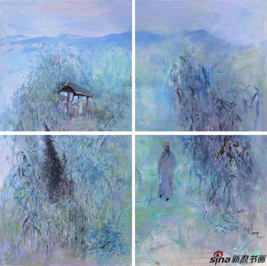 王浩辉 随园 100×100cm×4 2018 布面油画