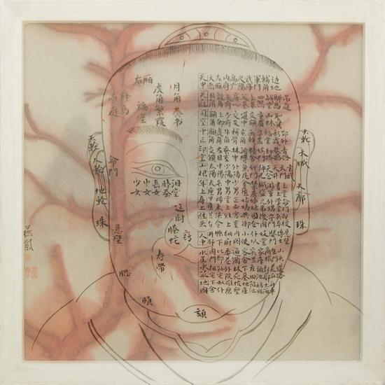 章燕紫 《秘密通道》(之一),2018年, 50cm×50cm× 8cm, 纸上水墨;图片来源:艺术家和方由美术