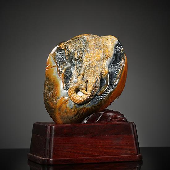 苏然 和田玉籽料太平有象摆件 15.8×12.2×8.0cm 2060g