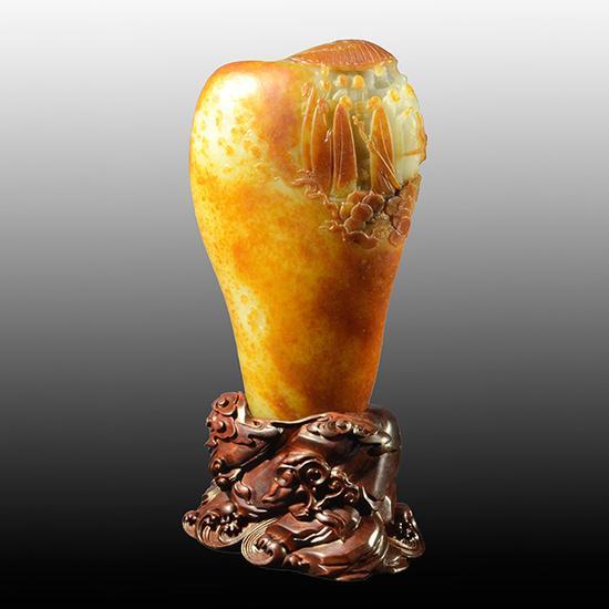 苏然 和田玉籽料佛崖佛韵摆件 11.2×6.9×20cm 1971g