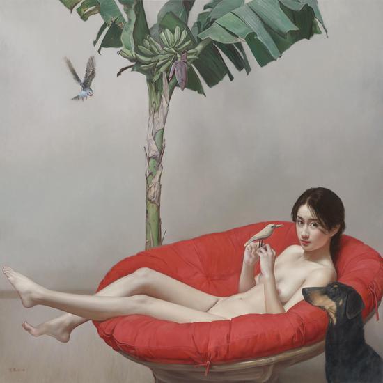 李贵君《万物有灵》160x160 布面油画 2018