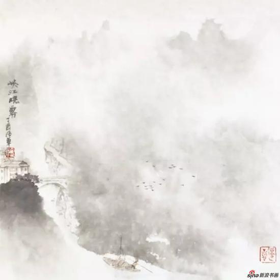 峡江晓雾 26cm×26cm 2017年