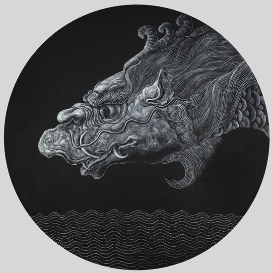 螭吻,150x150cm,布面丙烯,2020年