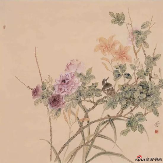 《小园东风》_樊蕾 69cm×69cm