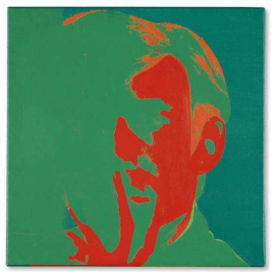 安迪·沃荷《自画像》,1966 年作, 压克力、丝印油墨及铅笔画布,57.2 x 57.2 公分
