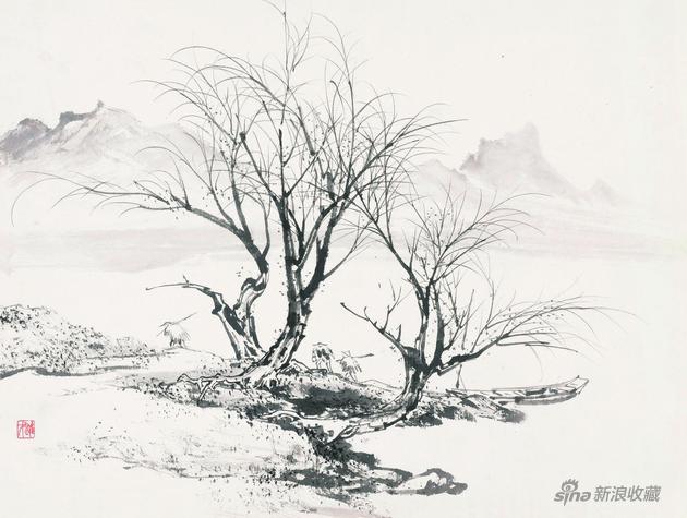 山水小景之一 30x39cm 山水小景之四 钤印:雄才(白文) 25.5x36cm 22260203