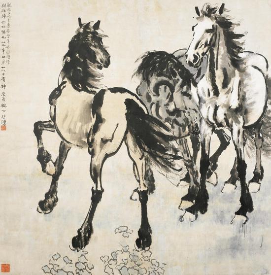 徐悲鸿(1895-1953) 三骏图